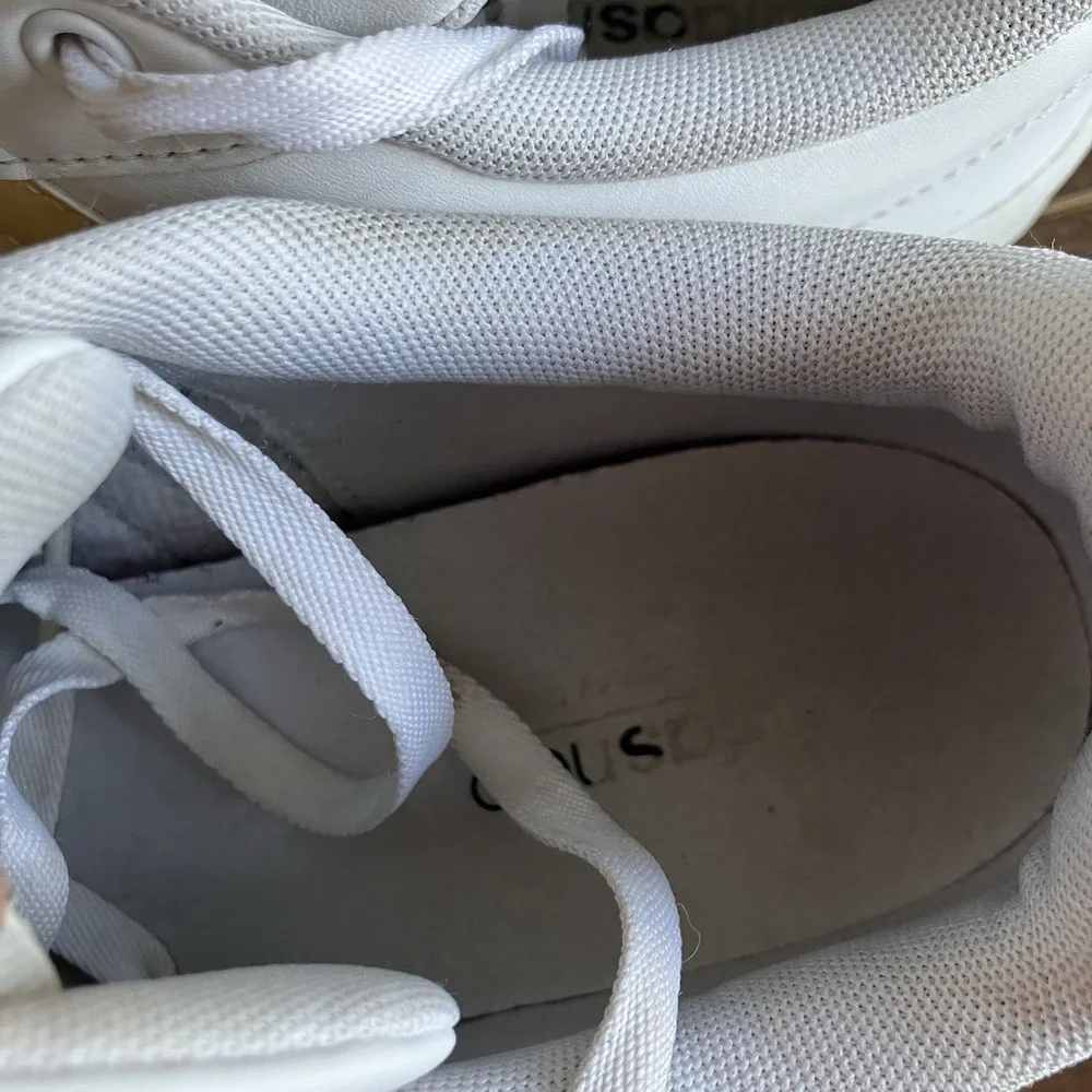 Adidas Cloudfoam Advantage Womens 9.5 White Gold Iridescent Heel Shoes AW4286